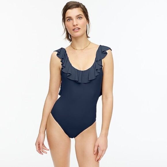 ✨HP✨Ruffle scoopback one-piece swimsuit✨ - Picture 1 of 5